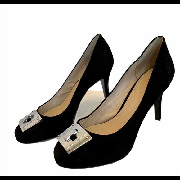ROCKPORT Black Key Lock Suede Pump Sz 8.5 - Picture 3 of 9